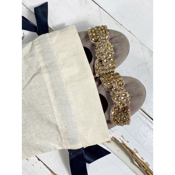 Lanvin Grey Crystal Bow Flats - Picture 6 of 6